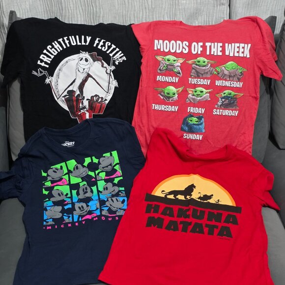 Disney Boys T-Shirt Bundle – Size L 10-12 – 4 Tees – Excellent Used Condition - Picture 2 of 6